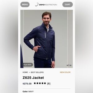 Zero Restriction Z625 Jacket Men’s XXL Primaloft Performance Golf $275 W Logo